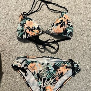 VENUS Black and Orange Bikini Swimwear set